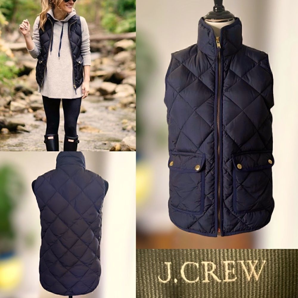 J. Crew Excursion Quilted Down Vest Size XXS